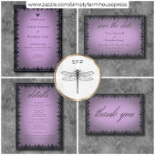 ビクトリアン鉄縁ど紫結婚鉄 サンキューカード