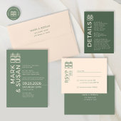 中国語と英語の結婚式RSVP QRコード 出欠カード