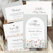 水の色ワイルドフラワーベビーシャワー スタンダードカクテルナプキン