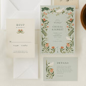 フローラアールデコ金ゴールド結婚式招待状 招待状