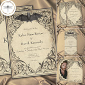 Vintage Bat Until Death Black Parchment Wedding セーブザデート