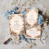 Vintage Berry Botanical Wedding 招待状