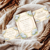 Vintage Blue Hydrangea Garden Bridal Shower 招待状