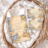 Vintage Blue Jeans Nurseryy Baby Shower 招待状