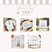 ヴィンテージブルートレイン二歳の誕生日 招待状