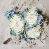 Vintage Bluebell Botanical Wedding 招待状