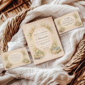 Vintage Bookstack Garden Bridal Shower サンキューカード