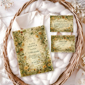 Vintage Botanical Wildflower Baby Shower 招待状