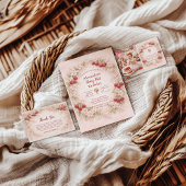 Vintage Cherry Garden Girl 1st Birthday 招待状