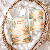 Vintage Circus Baby Shower 招待状