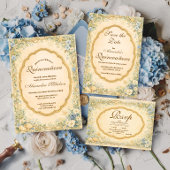 Vintage Coastal Garden Quinceañera 招待状