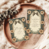 ヴィンテージコケットボウフローラアールヌーボー結婚ズ オールインワン招待状