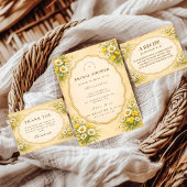 Vintage Daisy Wildflower Bridal Shower 招待状