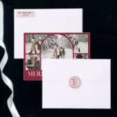 メリークリスマスレトロアーチフォトコラージュ 箔シーズンカード