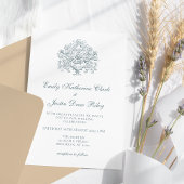 ヴィンテージエレガントダスティブルーバロ結婚ーク テーブルナンバー