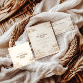 Vintage Farm Sketch Storybook Kids Birthday 招待状