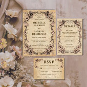 Victorian Floral Frame Wedding Invitation 招待状