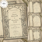 Vintage Gothic Medieval Gargoyle Parchment Wedding 招待状