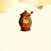 ヴィンテージはちみつポットはちみつ蜂ベビーシャワー招待状 ラウンドシール