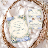 Vintage Hydrangea Floral Frame Diapper Raffle エンクロージャーカード