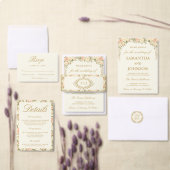 Luxury Vintage Ivory Ballroom Wedding Invite 招待状 (この独立クリエイターのコレクションをカスタマイズ。)