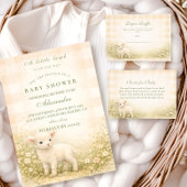 Vintage Little Lamb Meadow Flowers Baby Shower 招待状