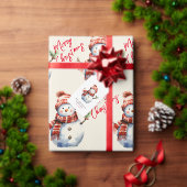 ヴィンテージメリークリスマス&雪だるま エプロン (この独立クリエイターのコレクションをカスタマイズ。)