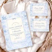 Vintage Nursery Toile Baby Shower Diapper Raffle エンクロージャーカード