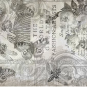 ヴィンテージガーデングレー&ホワイトボタニッ結婚クス 招待状