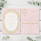 赤面ピンクと金ゴールド結婚のスワッグ封筒 フェイバーボックス (この独立クリエイターのコレクションをカスタマイズ。)