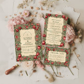 Vintage Pomegranate Garden Wedding 出欠カード
