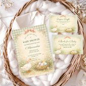 Vintage Silly Goose Garden Baby Shower 招待状