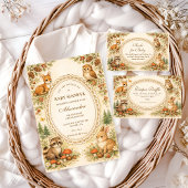 Vintage Storybook Woodland Baby Shower 招待状