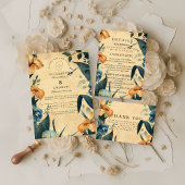 Vintage Tropical Botanical Wedding 招待状