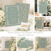 Vintage Sage Green Victorian Wedding セーブザデート