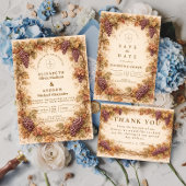 Vintage Vineyard Grapes Wedding セーブザデート