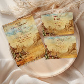 ヴィンテージ西カウボーイ素朴カントリー結婚式 出欠カード