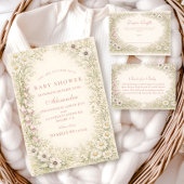 Vintage Wildflower Botanical Frame Diapper Raffle エンクロージャーカード