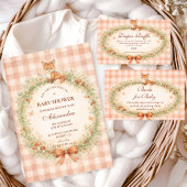 Vintage Woodland Fox Baby Shower 招待状