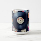 Collection Vinyl Record Pattern 80s Retro Spectrum コーヒーマグカップ (中央)