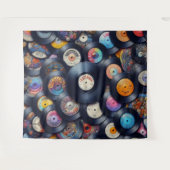 Collection Vinyl Record Pattern 80s Retro Spectrum タペストリー (正面(横))