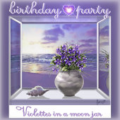 月びんの誕生日カードのスミレ ノートカード