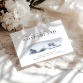 ブルーミニマル抽象芸術ウォーターカラークリスマス1 シーズンカード