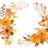 ウォームオレンジエッグ&フローラリースハッピーイースター Tシャツ