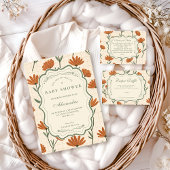 Warm Wildflower Baby Shower 招待状