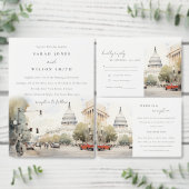 ワシントンミニマルDC水の色のリハーサルディナー 招待状 (この独立クリエイターのコレクションをカスタマイズ。)