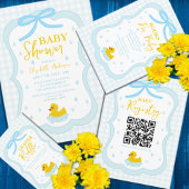 Water Droplets Gingham Boy Baby Shower Welcome 横断幕