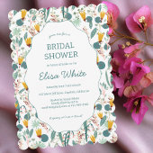 Water Garden Floral Bridal Shower Cute CUSTOM 招待状