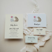 キュートベアーベビーシャワーおむつラッフルチケット エンクロージャーカード