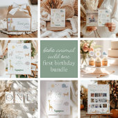 Boho cute animal birthday partyナプキン スタンダードカクテルナプキン